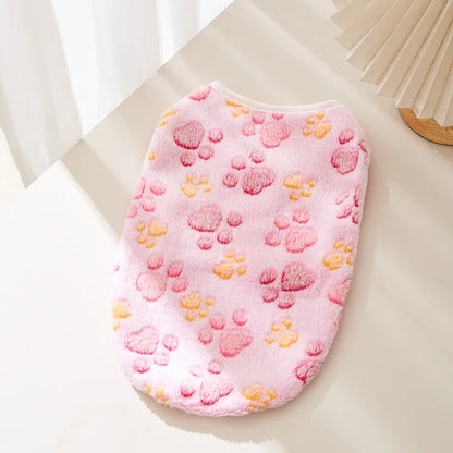 Soft Flannel Paw Print Vest for Small & Medium Dogs & Cats