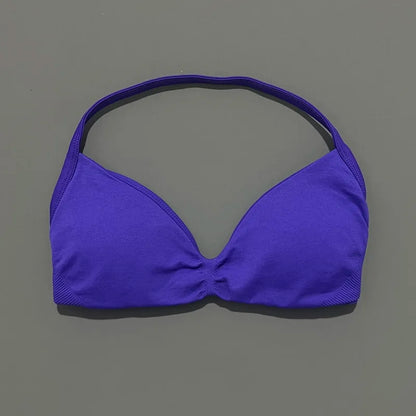 HISTELLO Women's High Support Strappy Halter Sports Bra