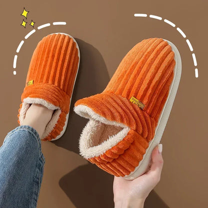 Warm Furry Ankle Cover Slippers for Men & Women Winter Home Shoes