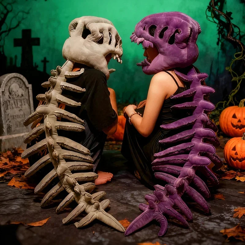 Realistic Dinosaur Skeleton Costume Set with Funny Headgear