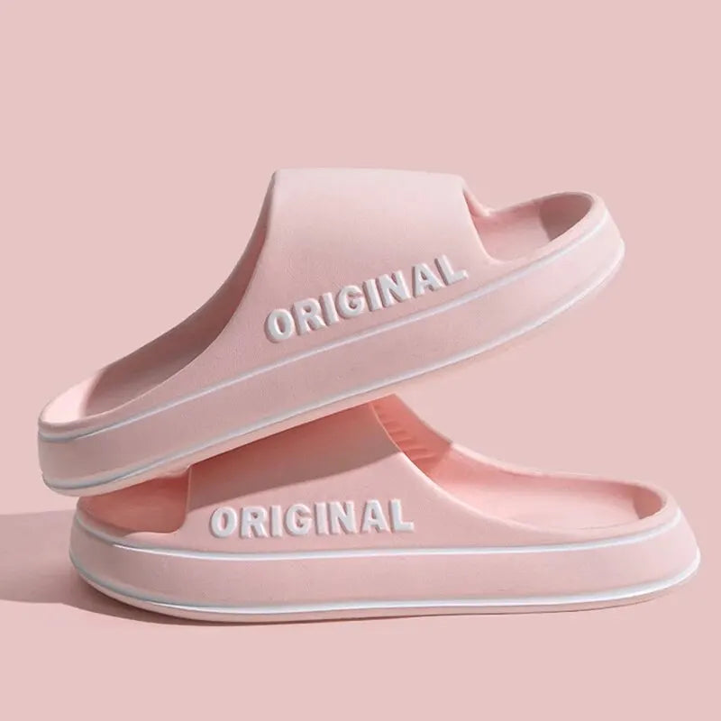 Unisex Letter EVA Slides Thick Sole Non Slip Summer Slippers