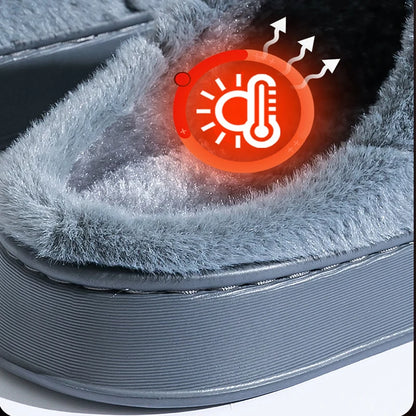 Big Size 50–51 Warm Winter Slippers for Men & Women Non Slip Home Shoes