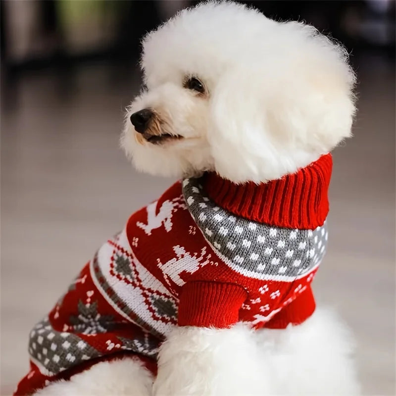 Christmas Knitted Sweater for Dogs & Cats Bichon Corgi Pet Clothing