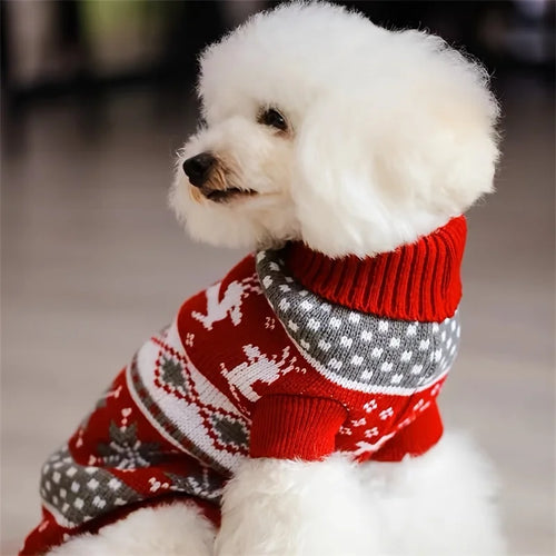 Christmas Knitted Sweater for Dogs & Cats Bichon Corgi Pet Clothing