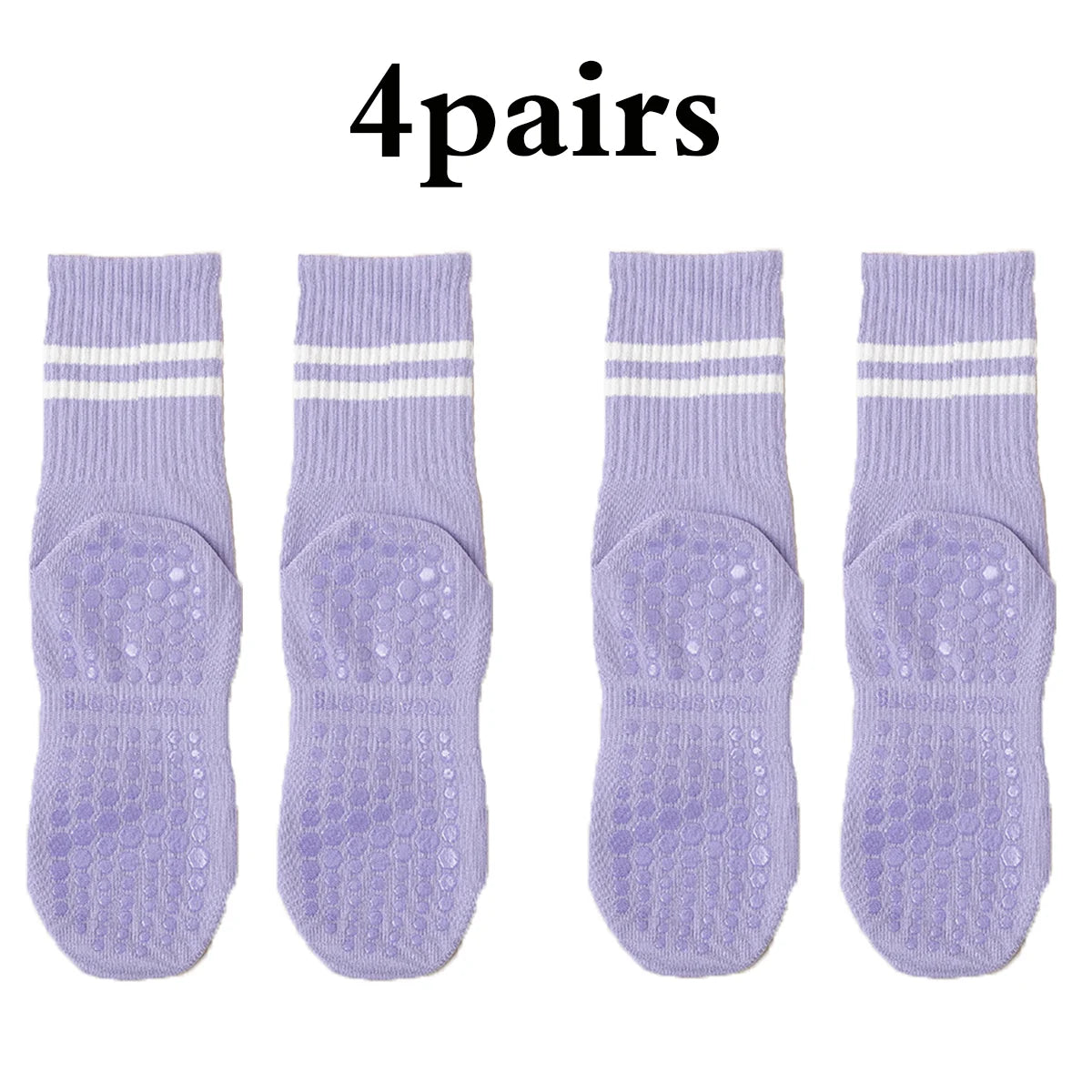4 Pairs Women's Non Slip Yoga Pilates Socks