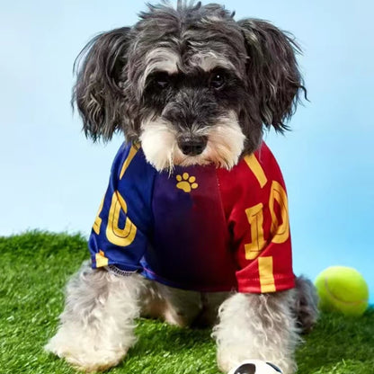 Red & Blue Mesh Basketball Jersey for Dogs & Cats Summer Pet Clothes