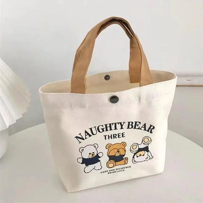 Small Canvas Tote Lunch Bag for Women & Students