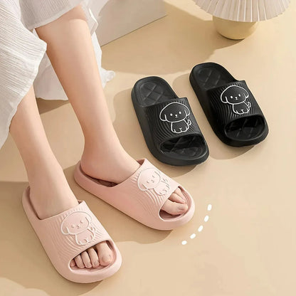 Cute Couple EVA Pillow Slippers Soft Sole Non Slip Bathroom Shoes