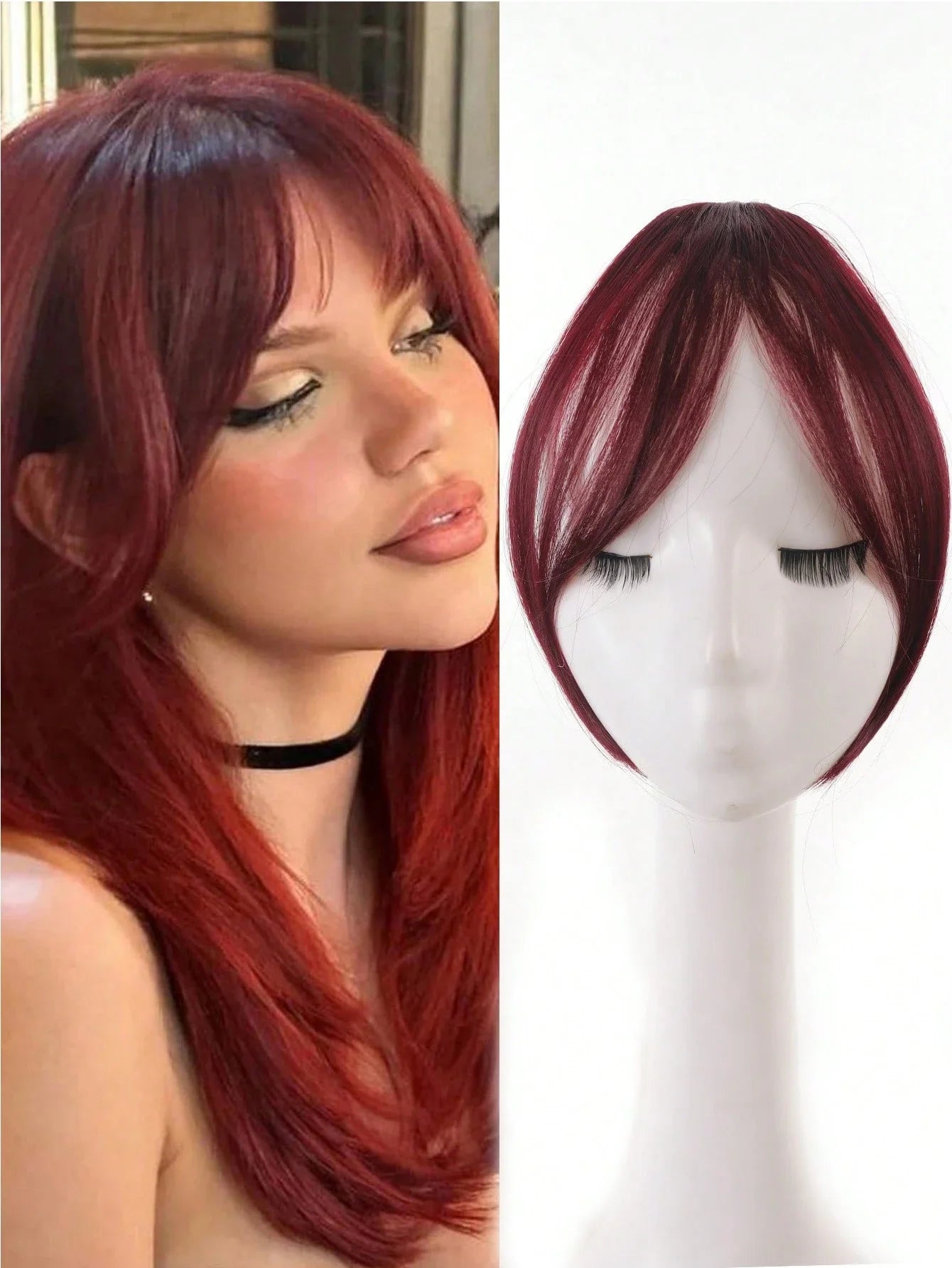 Women's Natural Clip In Middle Part Bangs Hair Extension