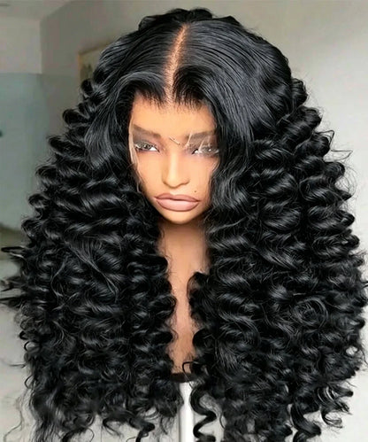 Women's Loose Deep Wave HD Lace Front Human Hair Wig