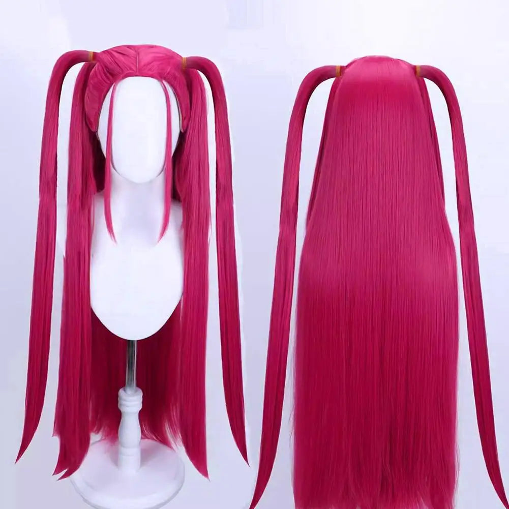 Purple Pink Long Braided Side Ponytail Cosplay Wig
