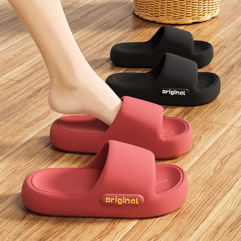 Women's Thick Sole Letter Print Cloud Slide Sandals