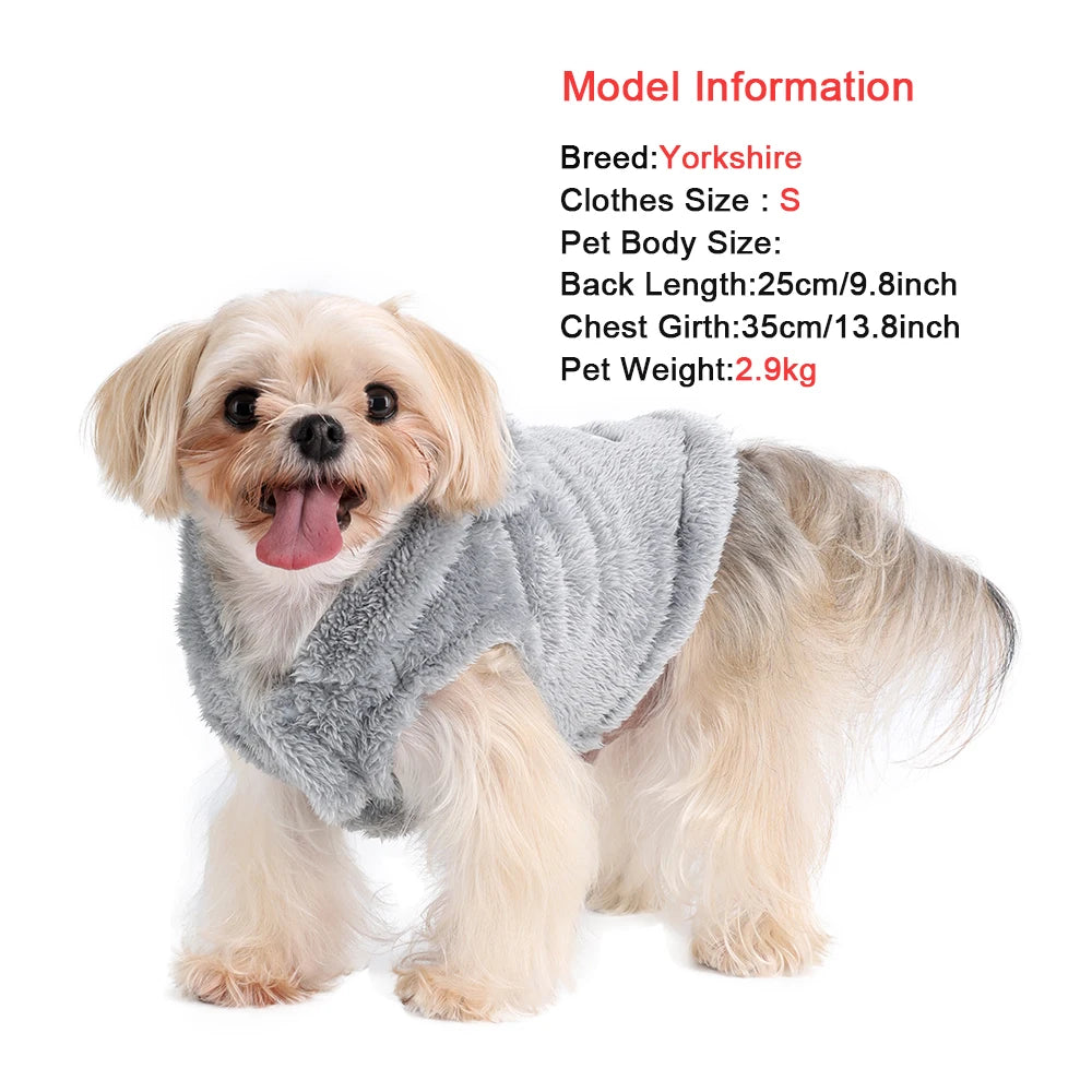 Soft Fleece Pet Hoodie Jacket for Small & Medium Dogs and Cats