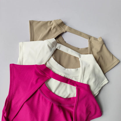 Women's Backless Padded Quick Dry Yoga Crop Top