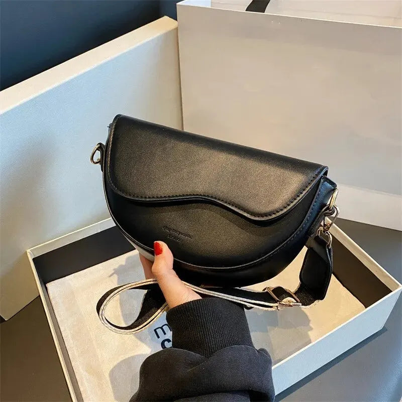 Women’s Vintage PU Leather Saddle Crossbody Shoulder Bag
