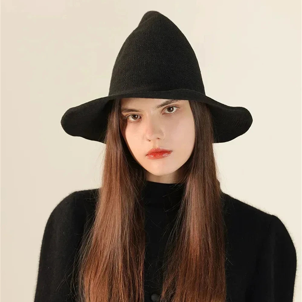 Vintage Women's Wool Witch Hat Halloween Costume