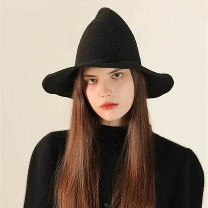 Vintage Women's Wool Witch Hat Halloween Costume