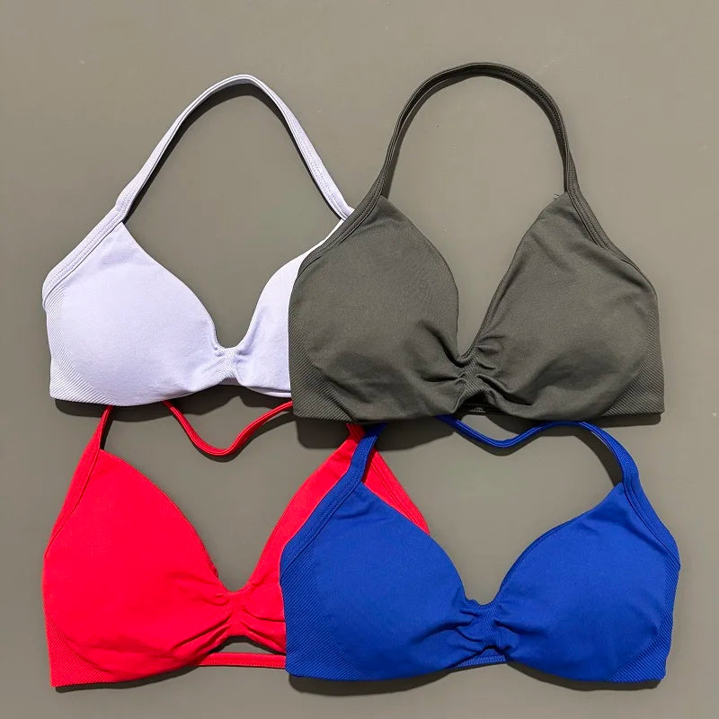 Women's High Support Strappy Halter Sports Bra