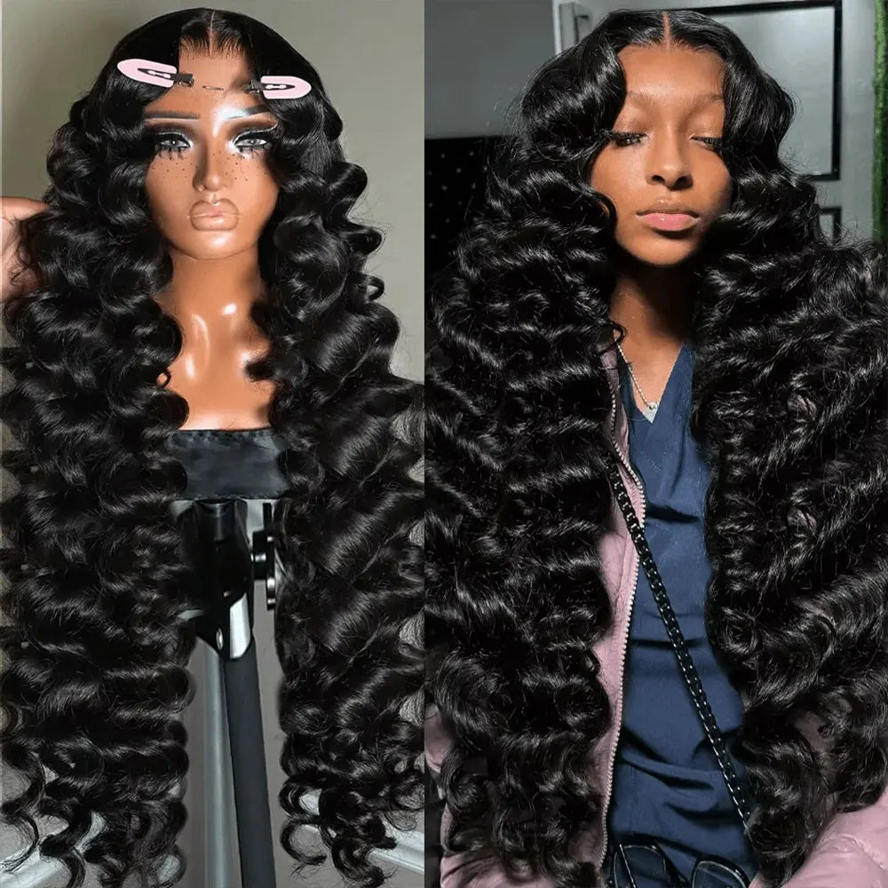Women's 250% Density Glueless Deep Wave HD Lace Front Human Hair Wig