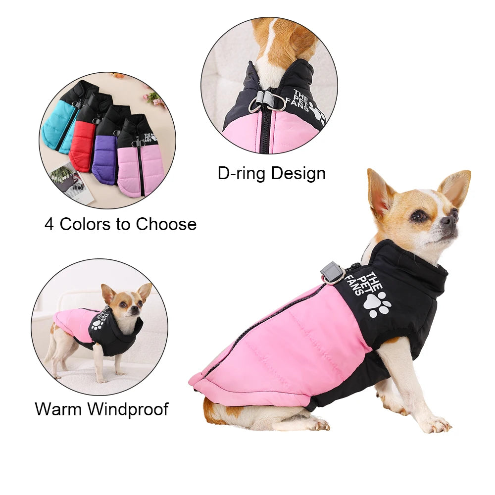 Warm Windproof Winter Dog Jacket for Small & Large Dogs
