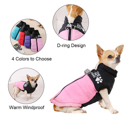 Warm Windproof Winter Dog Jacket for Small & Large Dogs