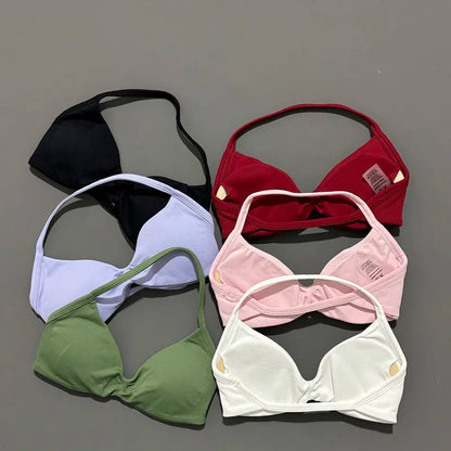 Women's High Support Strappy Halter Sports Bra
