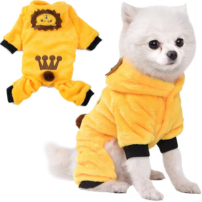 Soft Fleece Pet Jumpsuit Hoodie for Small Dogs & Cats Winter Coat