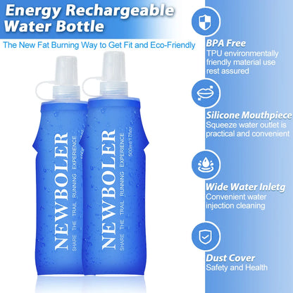 NEWBOLER 150ml to 500ml Collapsible TPU Soft Flask Water Bottle