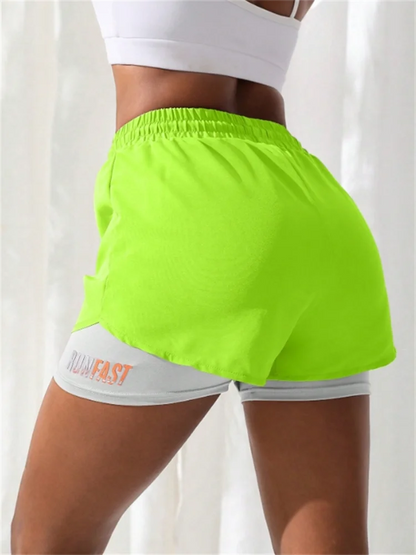 Women's High Rise 2 in 1 Yoga Running Shorts