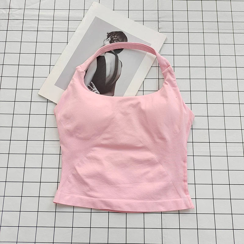 Women's Halter Backless Padded Sports Tank Top