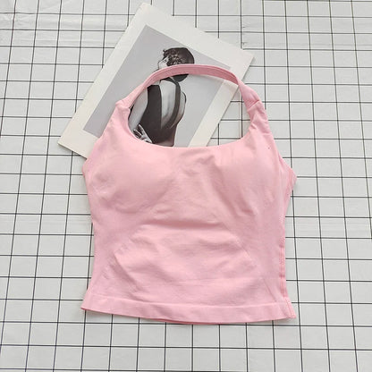 Women's Halter Backless Padded Sports Tank Top