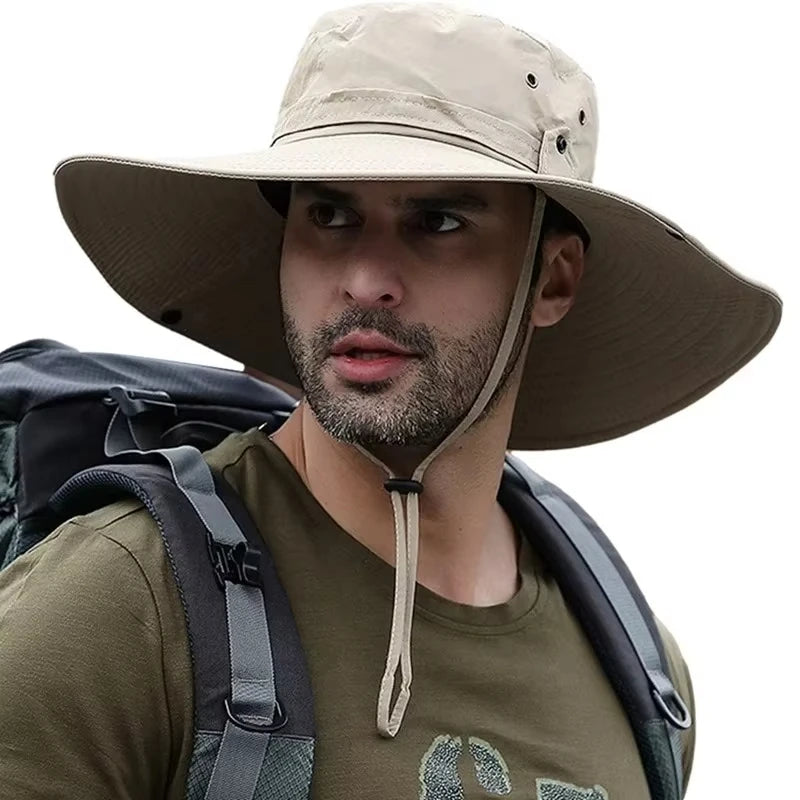 Men's UV Protection Wide Brim Fishing Sun Hat