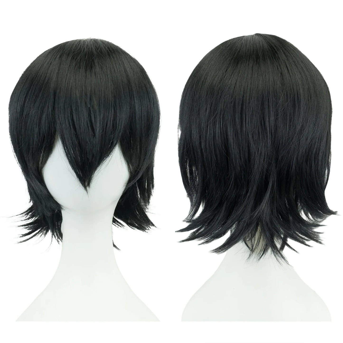 Unisex 12 Inch Short Bob Cosplay Wig with Bangs