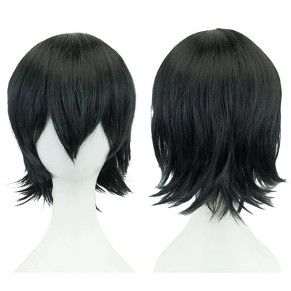 Unisex 12 Inch Short Bob Cosplay Wig with Bangs