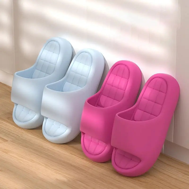 Unisex Cloud Cushion EVA Slides Thick Sole Non Slip Bathroom Slippers
