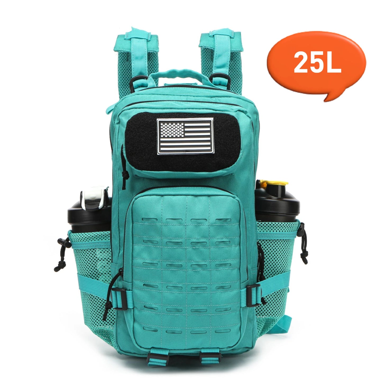 25L or 50L MOLLE Tactical Hiking Backpack with 2 Bottle Holders