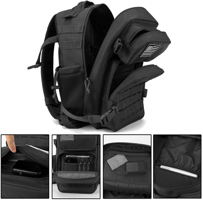 25L MOLLE Tactical Hiking Backpack with Dual Bottle Holders