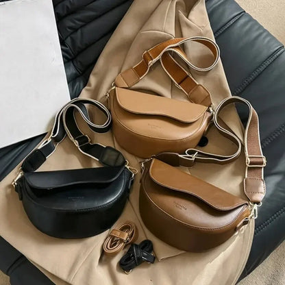 Women’s Vintage PU Leather Saddle Crossbody Shoulder Bag