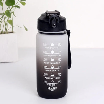 600ml Leak Proof Motivational Sports Water Bottle with Time Marker