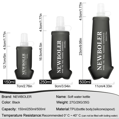 150ml to 500ml TPU Collapsible Soft Flask Water Bottle