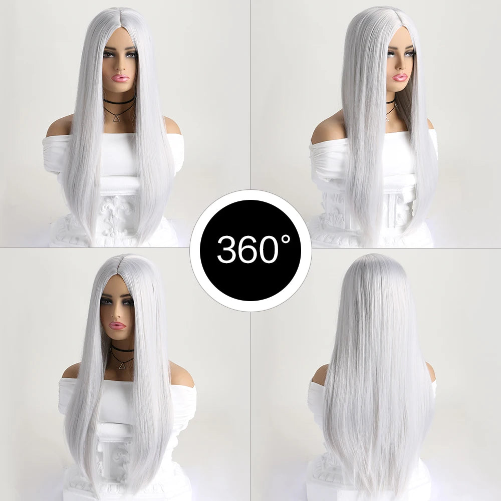 Women's 26 Inch Long Straight Synthetic Cosplay Wig