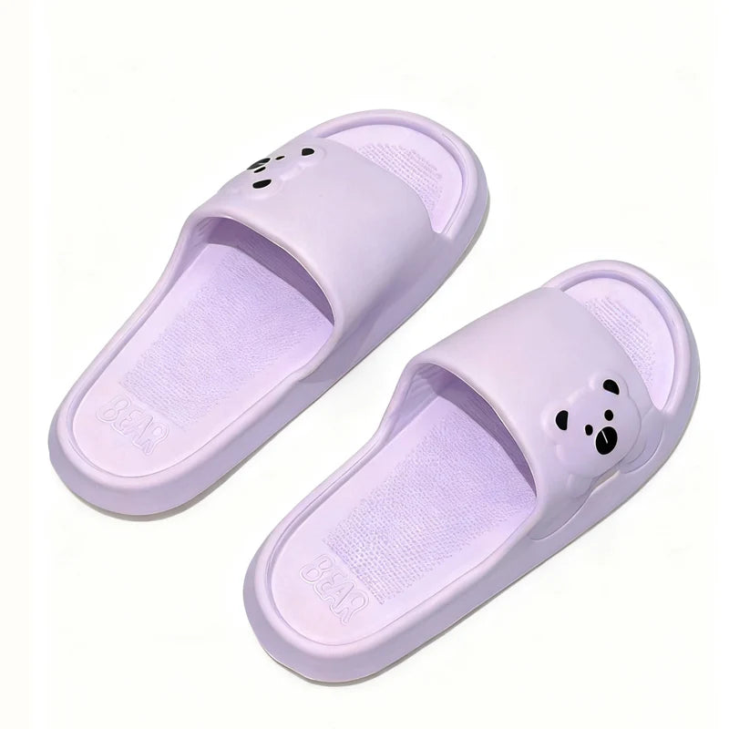 Cute Cartoon Bear EVA Slippers for Women Summer Indoor Slides