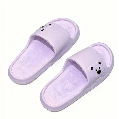 Cute Cartoon Bear EVA Slippers for Women Summer Indoor Slides
