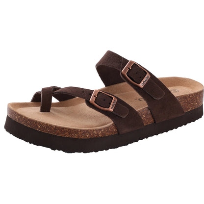 Litfun Women's Cork Suede Clog Mules with Arch Support