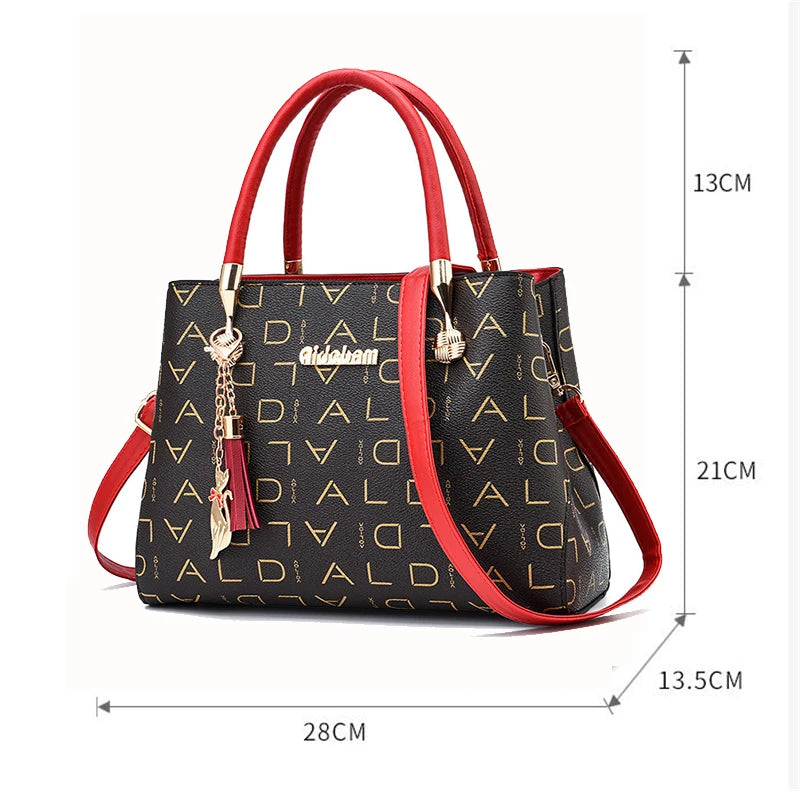 Women’s PU Leather Large Capacity Crossbody Tote Bag for Travel