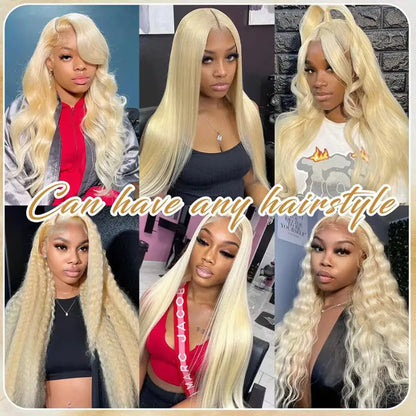 613 Blonde Bone Straight 13x4 13x6 HD Lace Human Hair Wig