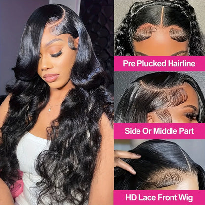 Women's Deep Wave HD Lace Front Human Hair Wig 200% Density