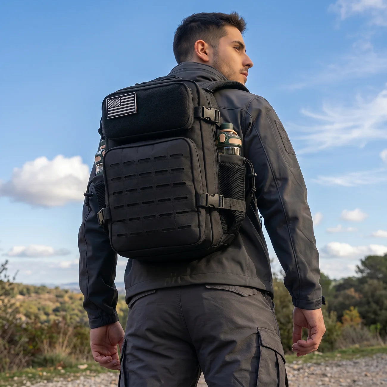 26L MOLLE Tactical Hiking Backpack with Dual Bottle Holders