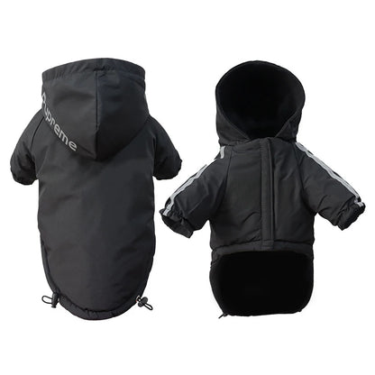 Waterproof Warm Hooded Dog Coat with Reflective Details for Small Dogs & Cats