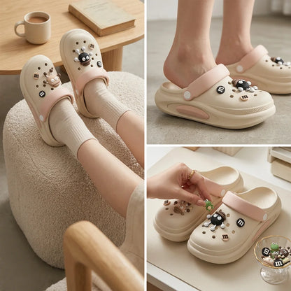 Women’s Summer EVA Clogs with 3D Charms Non Slip Beach Shoes